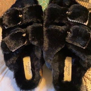 Lady Godiva Faux Fur Slides